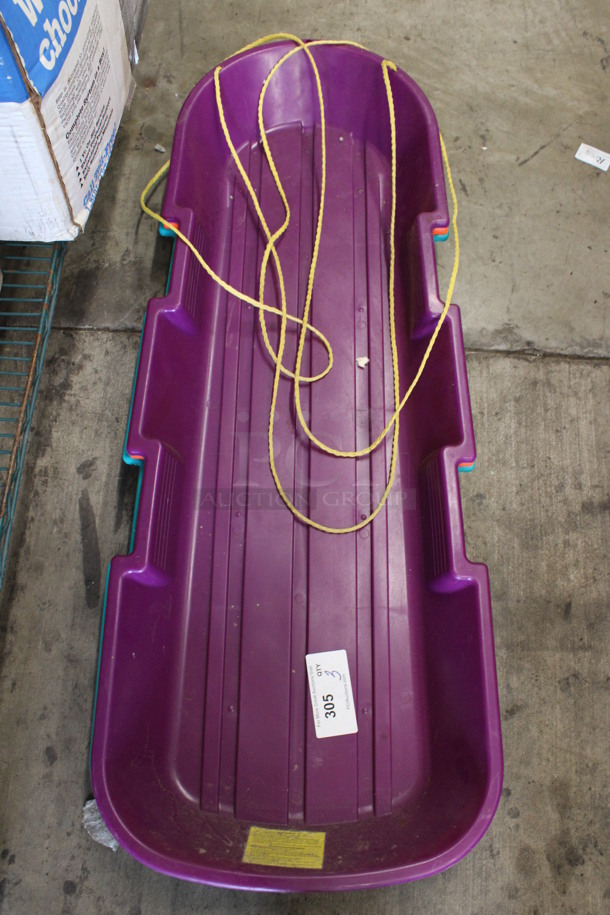 3 Poly Sleds. 18x48x4. 3 Times Your Bid!