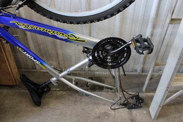 Robertson Sport Blue and Silver Finish Bicycle. Missing Back Wheel. 51x23x36 - Image 3 of 4