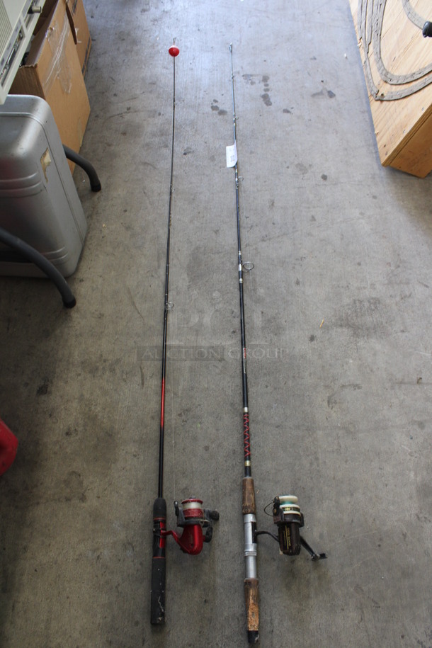 2 Fishing Rods w/ Reels. Includes Clearwater TSP8.5M2B. Includes 80