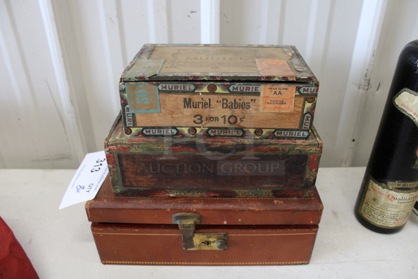 3 Various Boxes Including Jewelry Box and Muriel Box. Includes 10x7x4. 3 Times Your Bid!