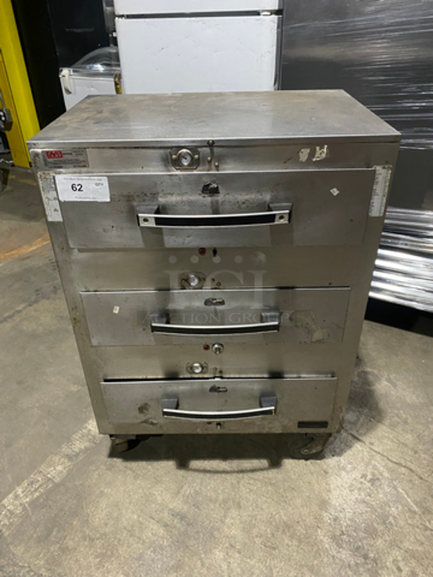 NICE! Toastswell Commercial 3 Drawer Cabinet! All Stainless Steel! Model G3 Serial #03564! 115 Volts! On Casters! 