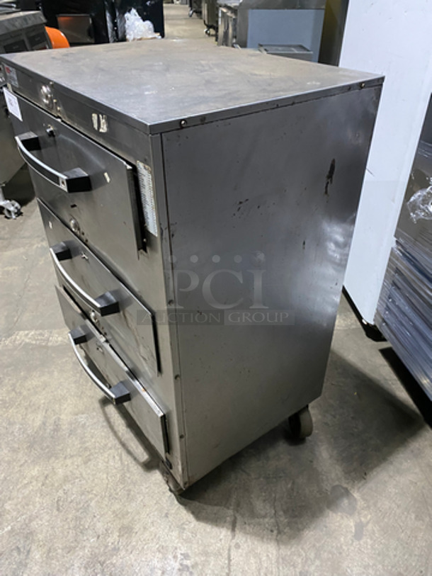NICE! Toastswell Commercial 3 Drawer Cabinet! All Stainless Steel! Model G3 Serial #03564! 115 Volts! On Casters!  - Image 2 of 9
