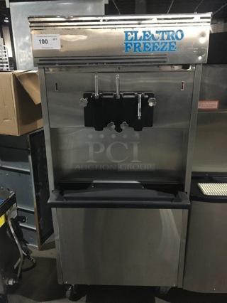 SWEET! Electro Freeze 3 Handle Electric Power Soft Serve/Yogurt Machine! All Stainless Steel! On Casters!