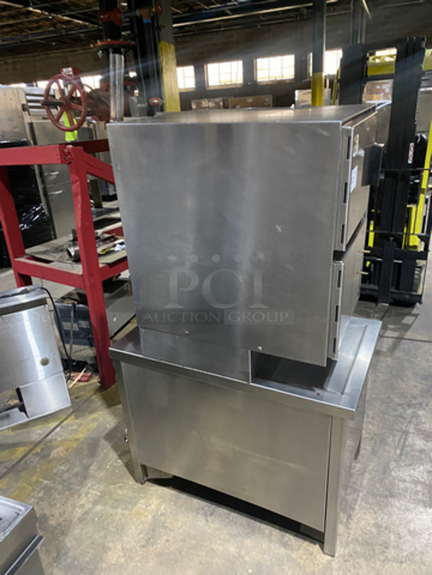 Groen Natural Gas Powered Dual Cabinet Convection Steamer! Hyper Steam Series! Model HY-6G Steamer Serial 601561HC! On Legs!    - Image 3 of 9