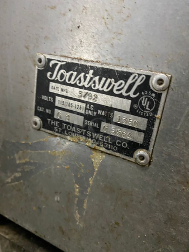NICE! Toastswell Commercial 3 Drawer Cabinet! All Stainless Steel! Model G3 Serial #03564! 115 Volts! On Casters!  - Image 5 of 9