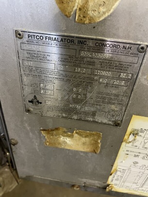 Pitco Soltice Natural Gas Powered Deep Fat Fryer! With Oil Filter System! Model 1B-SG14 Serial G05LA039687! On Casters!   - Image 5 of 9