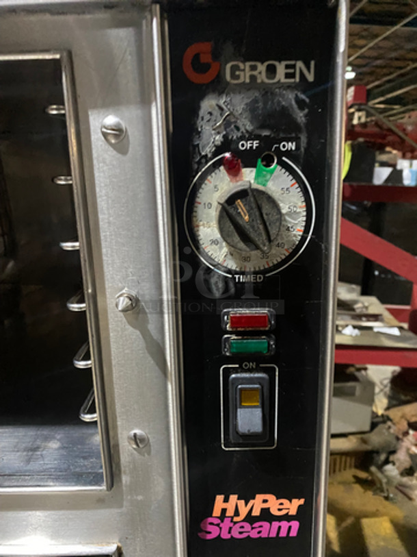 Groen Natural Gas Powered Dual Cabinet Convection Steamer! Hyper Steam Series! Model HY-6G Steamer Serial 601561HC! On Legs!    - Image 7 of 9