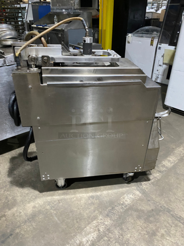 Garland Commercial Electric Powered Dual Side Hamburger Press/Clamshell Broiler! All Stainless Steel! Model cxbe12 ! On Casters !   - Image 3 of 9