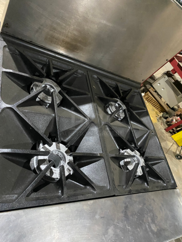 Amazing! Southbend Natural Gas Powered WIDE BODY 4 Burner Stove! With Underneath Storage Space! With Raised Back Splash! On Commercial Casters! Working When Removed!  - Image 5 of 9