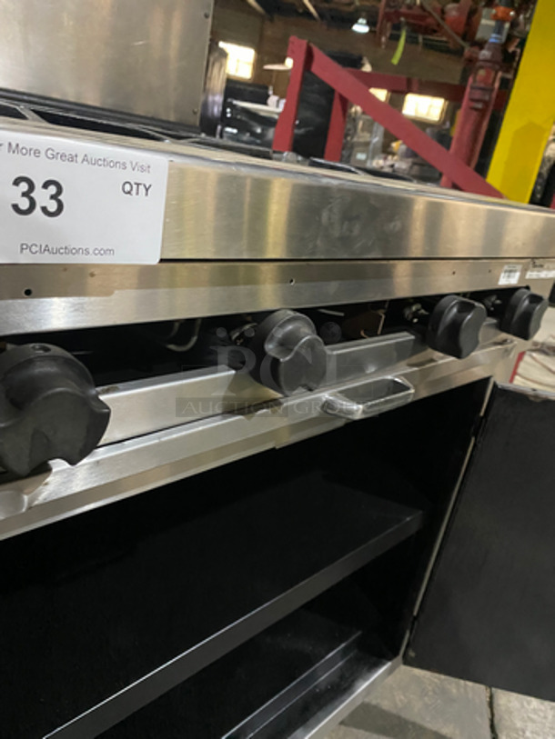 Amazing! Southbend Natural Gas Powered WIDE BODY 4 Burner Stove! With Underneath Storage Space! With Raised Back Splash! On Commercial Casters! Working When Removed!  - Image 8 of 9