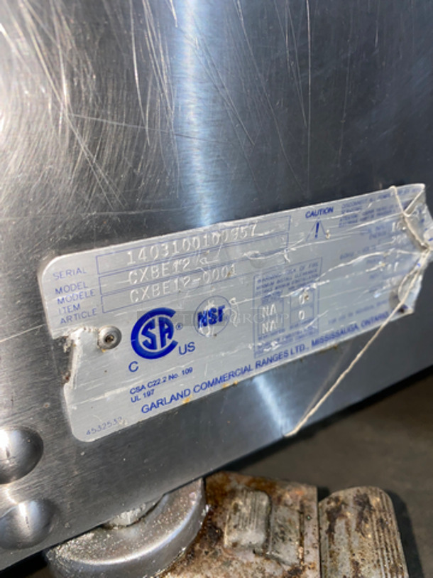 Garland Commercial Electric Powered Dual Side Hamburger Press/Clamshell Broiler! All Stainless Steel! Model cxbe12 ! On Casters !   - Image 8 of 9