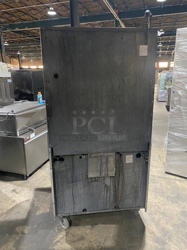 GREAT! Sunfire Commercial Natural Gas Powered 6 Burner Stove! With Raised Backsplash & US Range Cheese Melter/Salamander Overhead! With Full Size Oven Underneath! All Stainless Steel! On Casters! - Image 4 of 11
