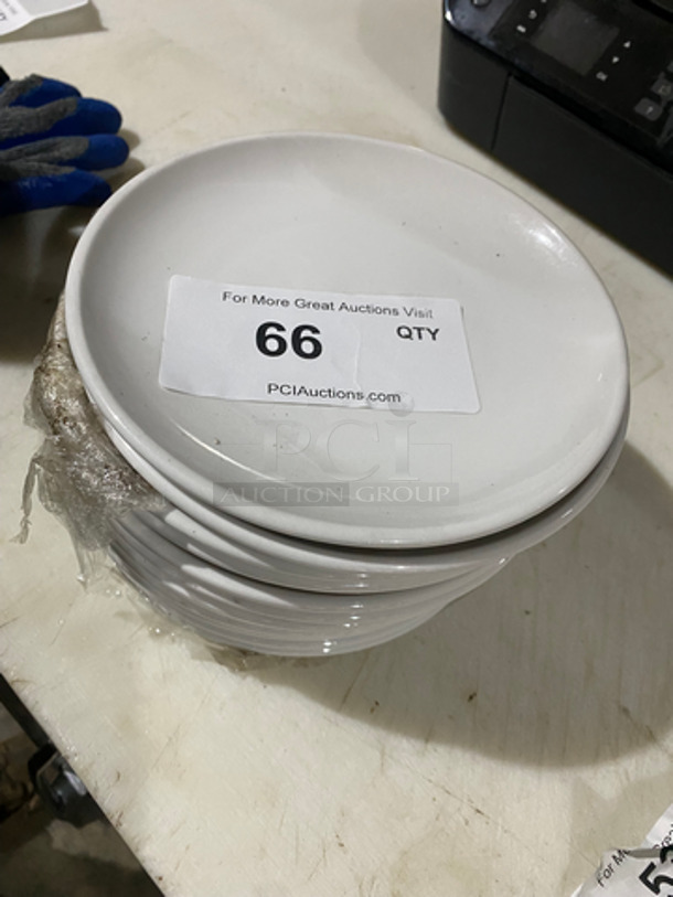 All One Money! Set Of White Ceramic Plates ! - Image 1 of 4