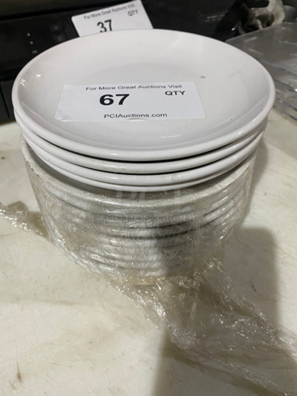 All One Money! Set Of White Ceramic Plates  - Image 1 of 3