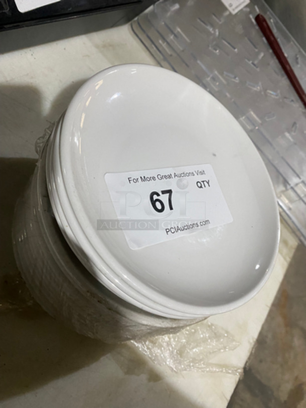 All One Money! Set Of White Ceramic Plates  - Image 2 of 3