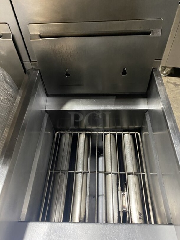 WOW! Southbend Natural Gas Powered PRO SERIES Dual Bay 4 Burner Deep Fat Fryer! With Dump Station! High Recovery! With New Baskets! All S.S.! On Commercial Casters!  - Image 6 of 12