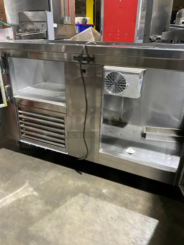 NICE! Universal Cooler Refrigerated Sandwich Prep Table ! With 2 Doors Underneath! All Stainless Steel! On Legs! - Image 6 of 8