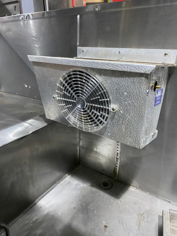 NICE! Universal Cooler Refrigerated Sandwich Prep Table ! With 2 Doors Underneath! All Stainless Steel! On Legs! - Image 7 of 8