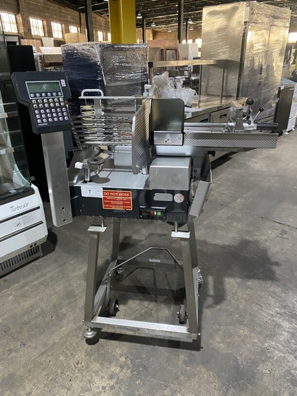FAB! Bizerba Fully Automatic Slicer/Stacker! Table Stacker/Shingler/Shaver! On Stand W/Casters! 1 Phase!   - Image 1 of 11
