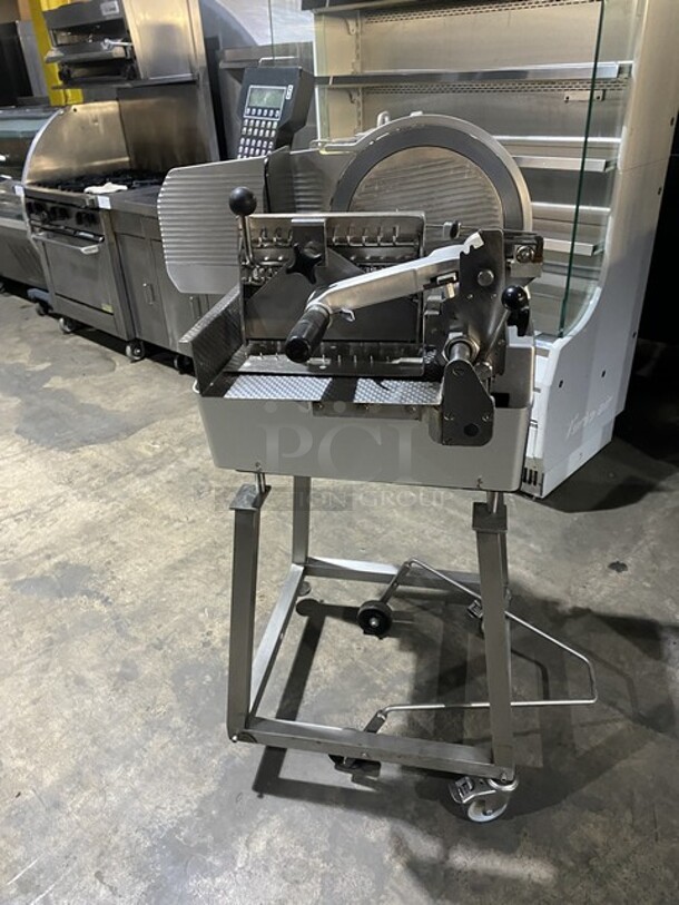 FAB! Bizerba Fully Automatic Slicer/Stacker! Table Stacker/Shingler/Shaver! On Stand W/Casters! 1 Phase!   - Image 2 of 11
