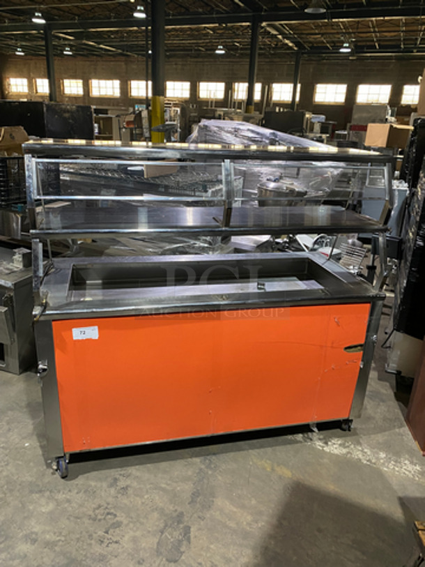 FAB! Precision All Stainless Steel Refrigerated Cold Pan/Salad Bar! With Underneath Storage Space! Model SST-2024-RT-NYC! 120 Voltage 1 Phase! On Casters!