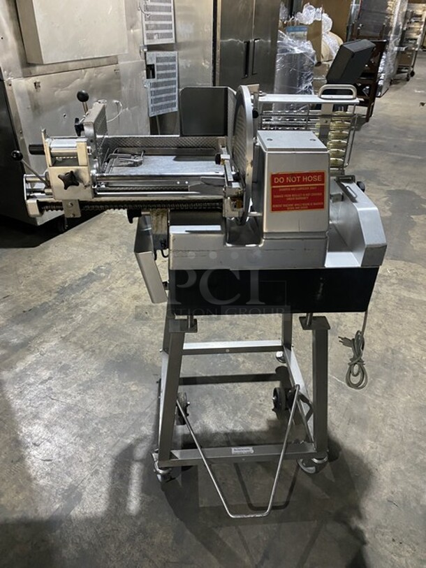 FAB! Bizerba Fully Automatic Slicer/Stacker! Table Stacker/Shingler/Shaver! On Stand W/Casters! 1 Phase!   - Image 3 of 11