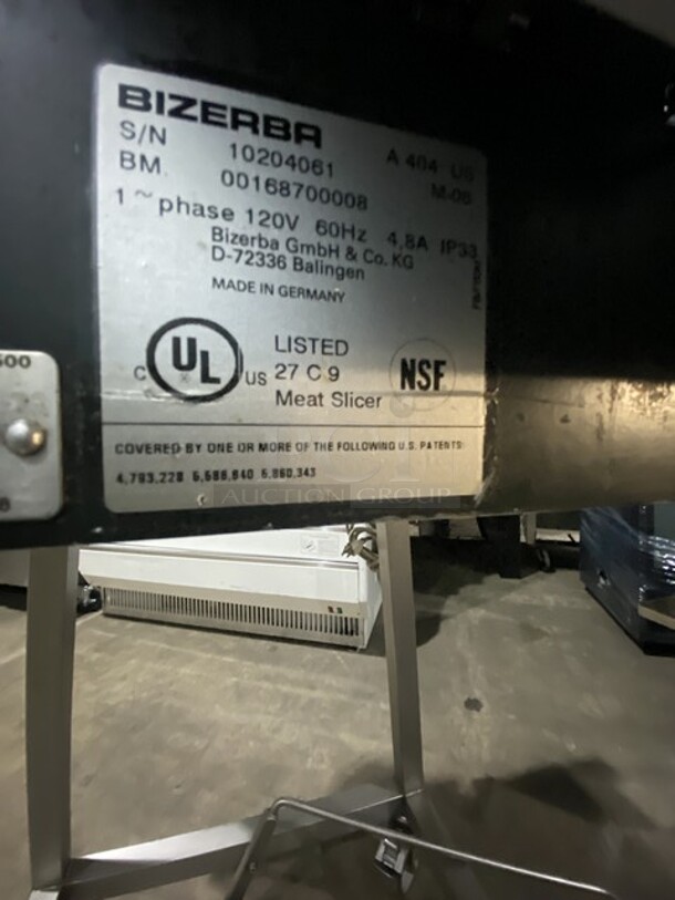 FAB! Bizerba Fully Automatic Slicer/Stacker! Table Stacker/Shingler/Shaver! On Stand W/Casters! 1 Phase!   - Image 10 of 11