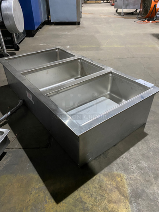 NICE! Wells Commercial 3 Drop In Steam Table! All Stainless Steel! 208/240 Volts   - Image 3 of 6