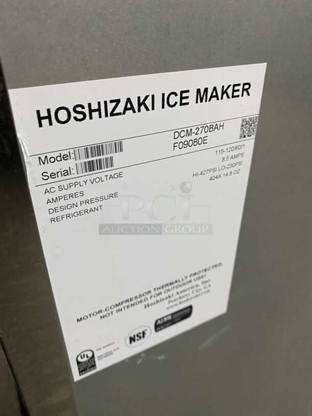 Sweet! Hoshizaki Counter Top Ice/Water Machine Dispenser Combo! Model DCM270BAH Serial F09080E! 115V 1 Phase! On Legs!  - Image 5 of 8