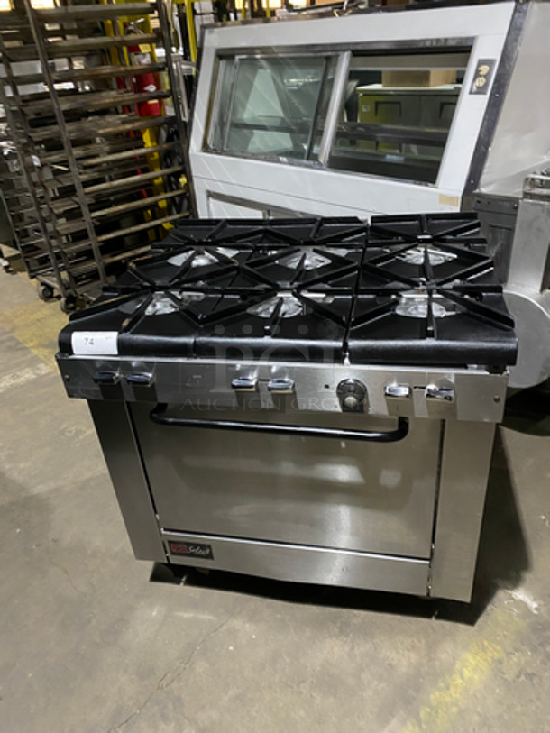 Southbend Stainless Steel Commercial Natural Gas Powered 6 Burner Range With Oven! On Casters! 