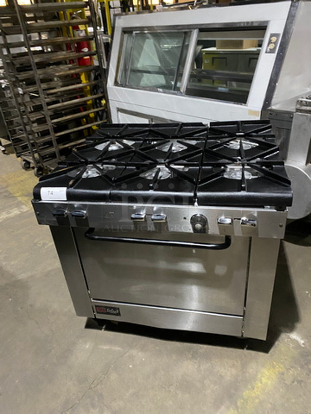 Southbend Stainless Steel Commercial Natural Gas Powered 6 Burner Range With Oven! On Casters!  - Image 1 of 11