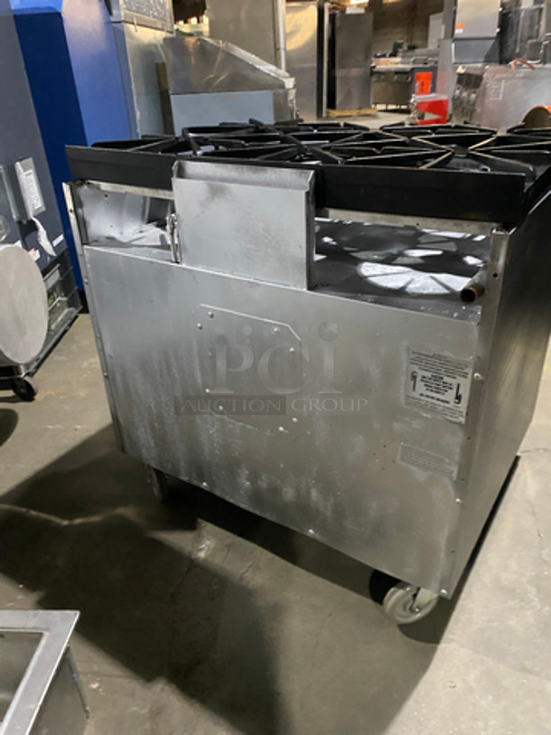 Southbend Stainless Steel Commercial Natural Gas Powered 6 Burner Range With Oven! On Casters!  - Image 4 of 11