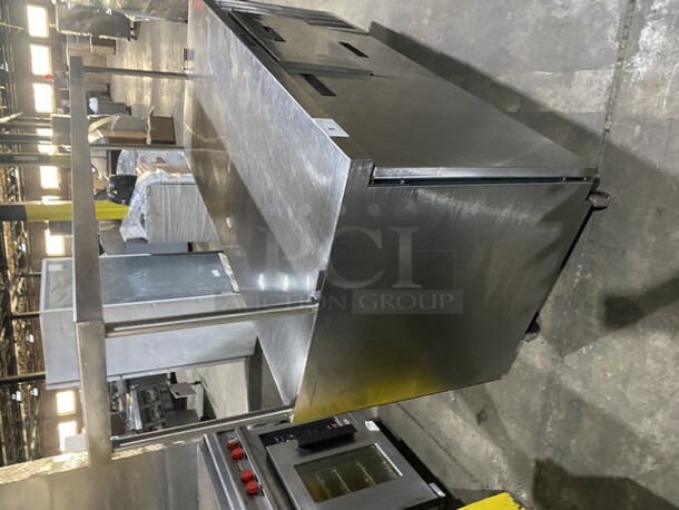 Delfield Refrigerated Lowboy/Worktop! With 2 Draws & One Door! With Over Head Stainless Steel Shelf! 115V 1 Phase! On Casters!  - Image 4 of 7