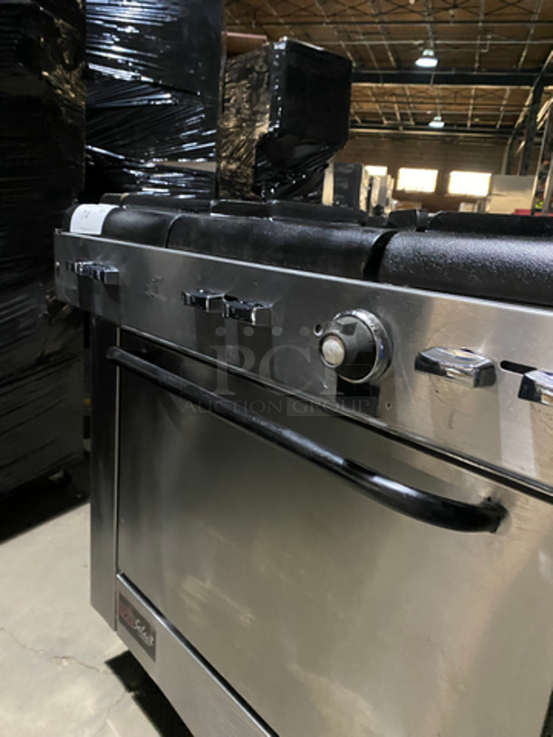 Southbend Stainless Steel Commercial Natural Gas Powered 6 Burner Range With Oven! On Casters!  - Image 7 of 11