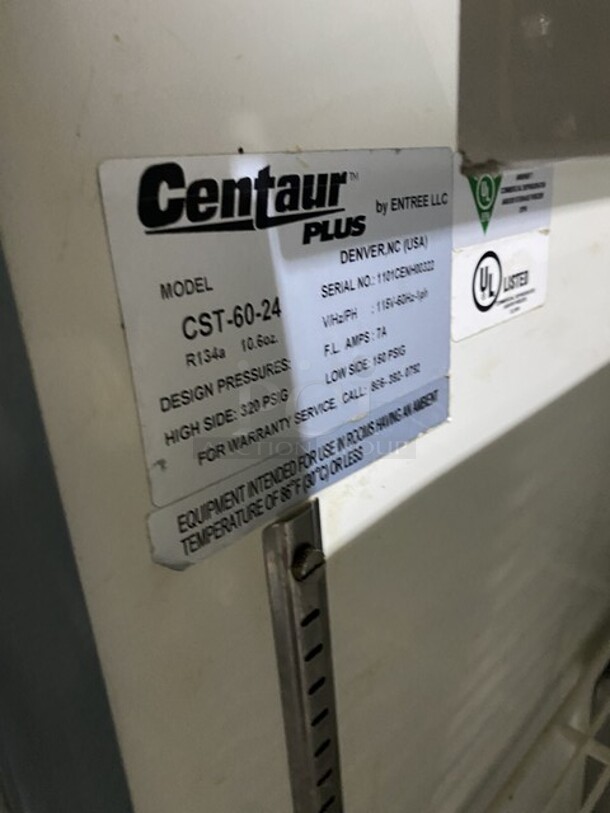 Centaur All Stainless Steel Refrigerated Mega Top Sandwich Prep Table! Model CST6024 Serial 1101CENHM0322! 115V 1 Phase! On Commercial Casters!  - Image 7 of 9