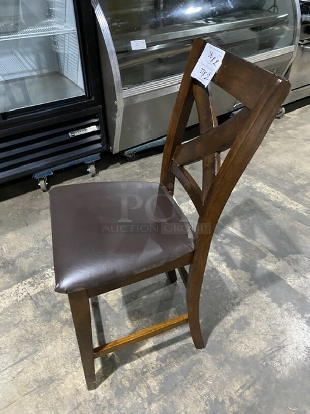Espresso Finish Bar Height Dining Chairs! 2 x Your Bid! - Image 2 of 6