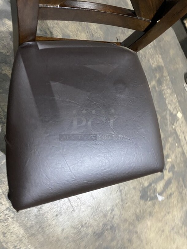 Espresso Finish Bar Height Dining Chairs! 2 x Your Bid! - Image 4 of 6