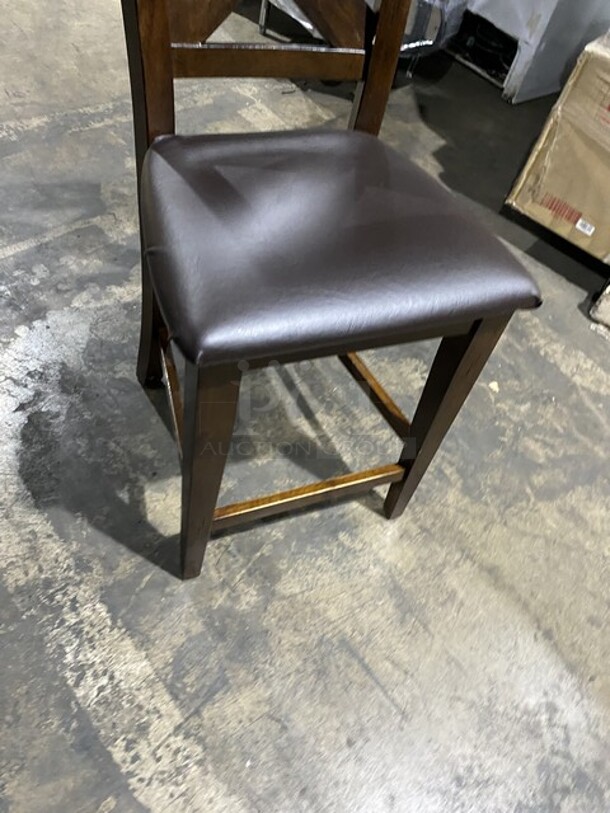 Espresso Finish Bar Height Dining Chairs! 2 x Your Bid! - Image 6 of 6