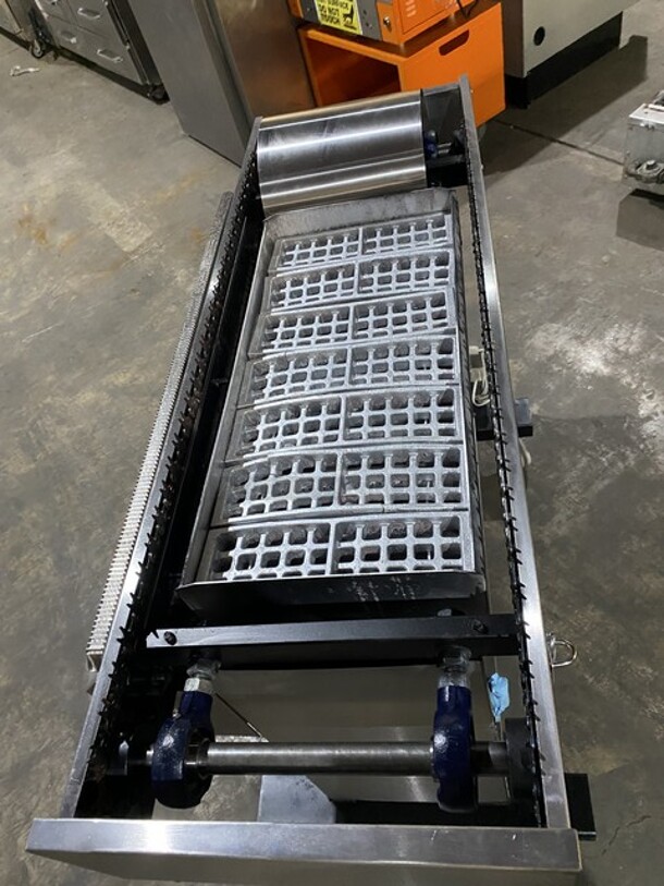 Amazing! RARE FIND! ROTOQUIP Natural Gas Powered SKEWER Style Char Broiler Grill! With Automated Hands Free Spinner! Model CON25X14 Serial 25X14110V0001A! On Casters!  - Image 5 of 12