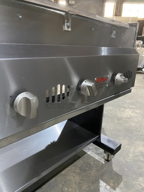 Amazing! RARE FIND! ROTOQUIP Natural Gas Powered SKEWER Style Char Broiler Grill! With Automated Hands Free Spinner! Model CON25X14 Serial 25X14110V0001A! On Casters!  - Image 11 of 12