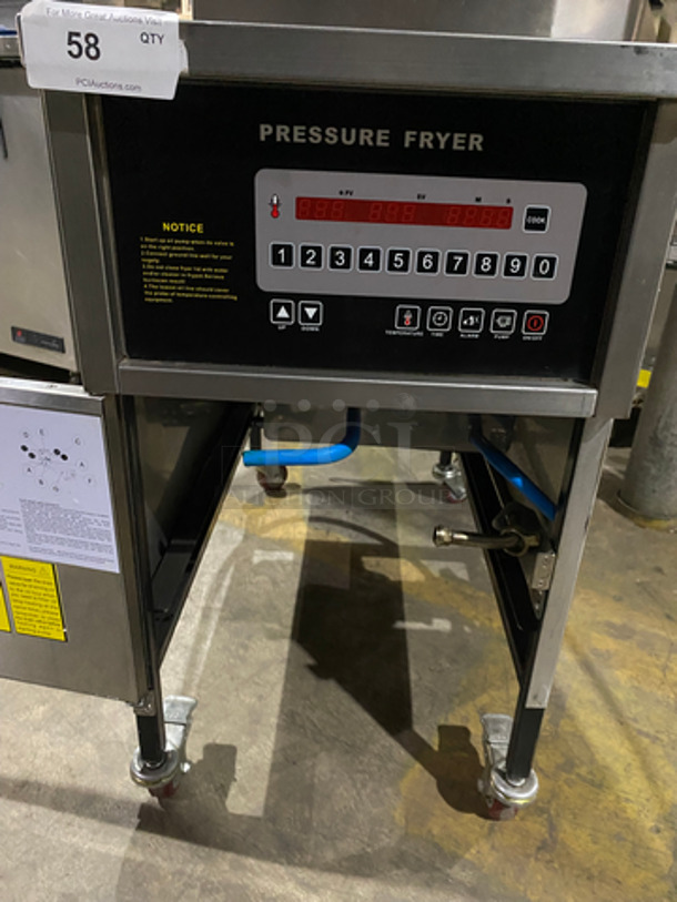 WOW!2019 Shine Hoe Electric Pressure Fryer! Model POO7! 220 Volts! All Stainless Steel! On Casters! - Image 6 of 9