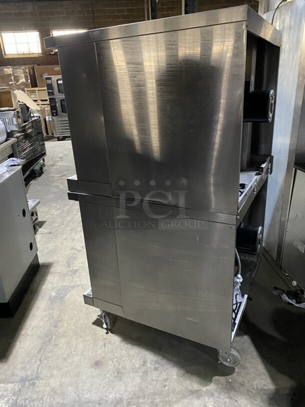 FAB! Duke Natural Gas Powered Double Stacked Convection Oven! Model 613-G2V Serial 20JEAB-0350! With One Solid & One View Through Door! On Commercial Casters! 2 X Your Bid Makes One Unit!  - Image 3 of 9