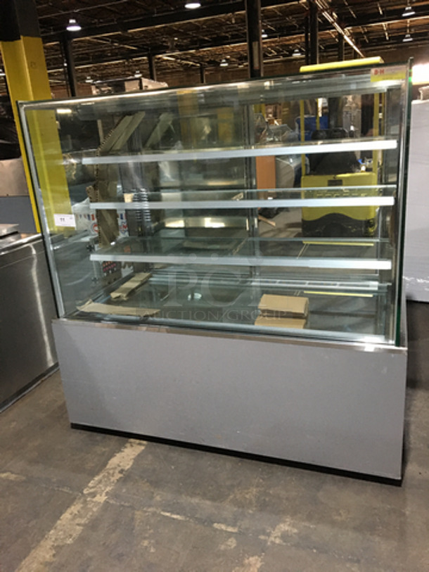 WOW! Like New! Glass Wrapped 3 Tier Bakery Showcase Merchandiser! With Sliding Back Access Doors! 1 Phase! 