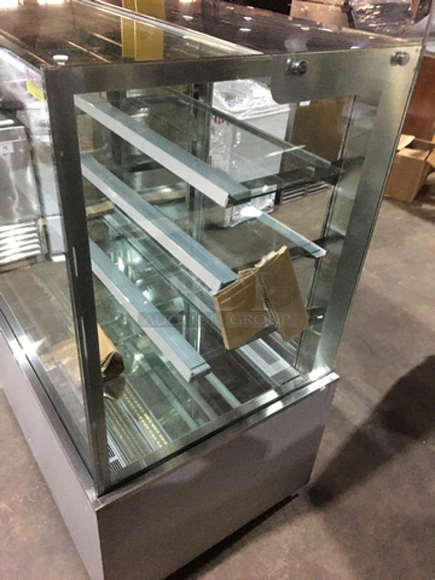 WOW! Like New! Glass Wrapped 3 Tier Bakery Showcase Merchandiser! With Sliding Back Access Doors! 1 Phase!  - Image 2 of 10