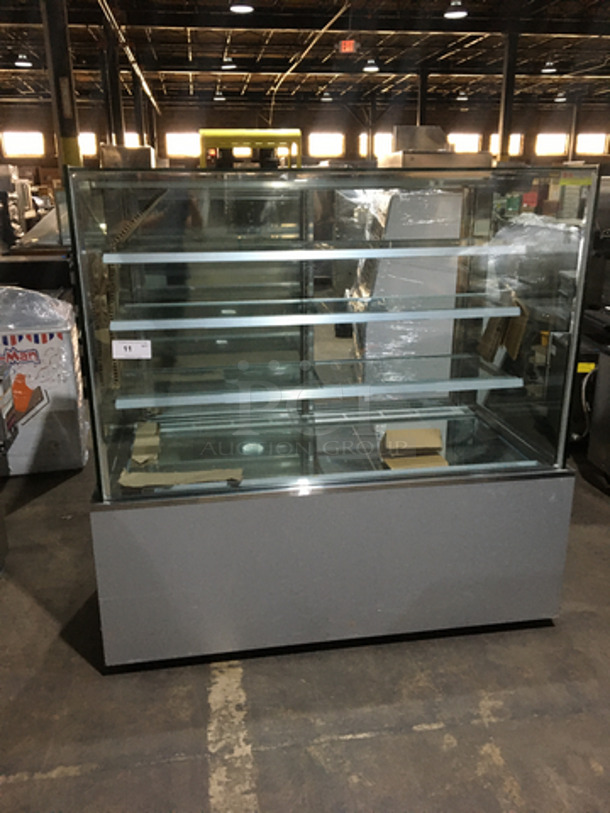 WOW! Like New! Glass Wrapped 3 Tier Bakery Showcase Merchandiser! With Sliding Back Access Doors! 1 Phase!  - Image 9 of 10