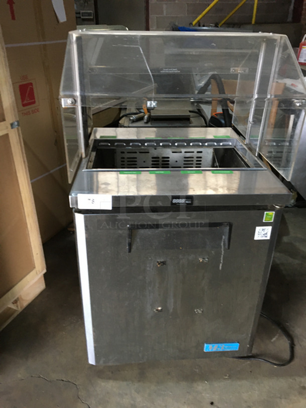 WOW!Turbo Air 1 Door Refrigerated Sandwich Prep Table! With Plastic Top! All Stainless Steel! 115 Voltage!