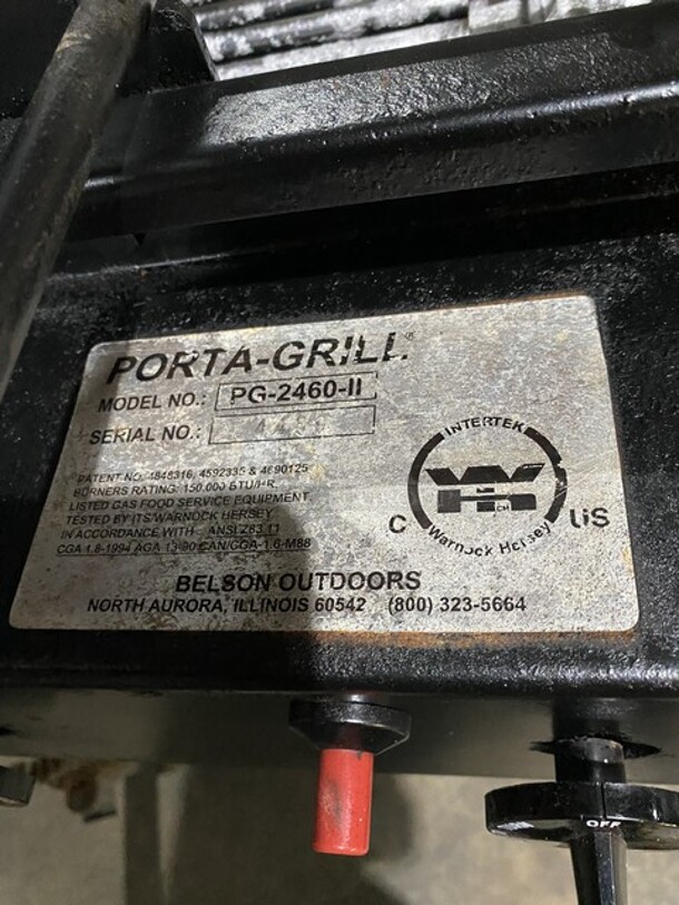 WOW! Porta Grill LP Powered Char Broiler Grill! Model PG2460-II Serial 4459! On Casters!  - Image 7 of 9