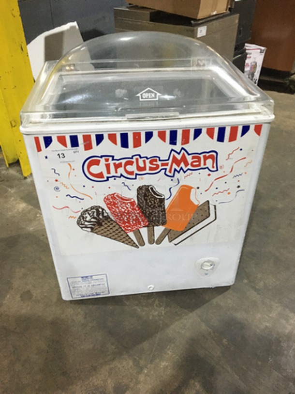 Circus Man Ice Cream Freezer Showcase Merchandiser! 1 Phase! 