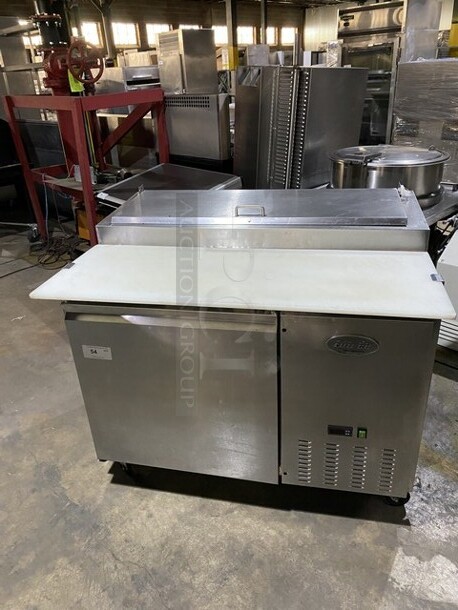 Nice! Entree Refrigerated 44 Inch Pizza Prep Table! With Cold Top! Model P44! 115V 1 Phase! On Commercial Casters! 