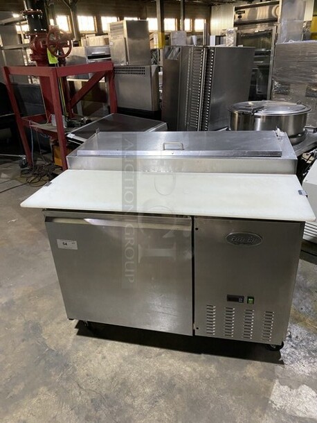 Nice! Entree Refrigerated 44 Inch Pizza Prep Table! With Cold Top! Model P44! 115V 1 Phase! On Commercial Casters!  - Image 1 of 10